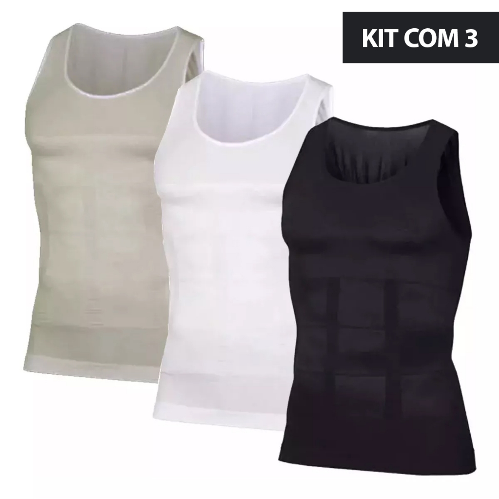 Kit 3 Cintas Modeladoras Postural Masculina Compressão Bodyshaper em Oferta na Shopee