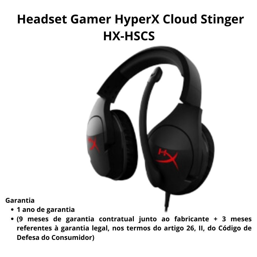 Headset Gamer HyperX Cloud Stinger HX-HSCS preto e vermelho
