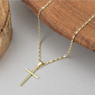 Corrente Antiga De Crucifixo Com Cordão Masculino Banhado A Ouro 18K 60 Cm 3 Mm Com Pingente De Cruz Colar Masculino