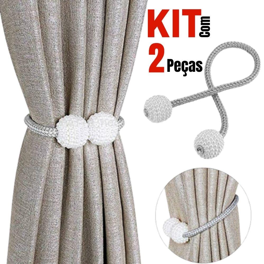 Kit 2 Peças Ímã Cinto De Cortina De Tecido Corda Imitação De Pérolas Fivela Livre De Volta Clipe CP07610 em Oferta na Shopee