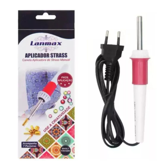 Caneta Aplicadora de Strass Lanmax Bivolt com 7 Ponteiras – Prática e Eficiente