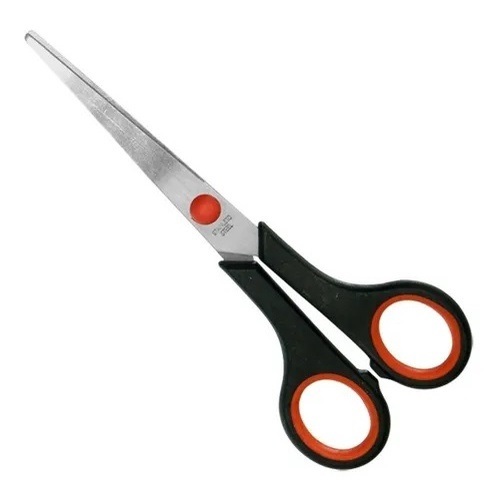 Tesoura Afiada Multiuso 5 De Aço Inox 14,5Cm Top Útil Prática E Fácil De Se Usar Preto Com Vermelho