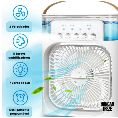 Ventilador Umidificador e Refrigerador de Ar Portátil Usb