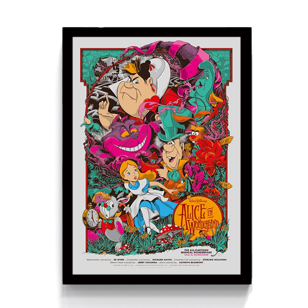 Poster Quadro Decorativo Alice No País Das Maravilhas 1951 Tamanho 30 x 42 cm