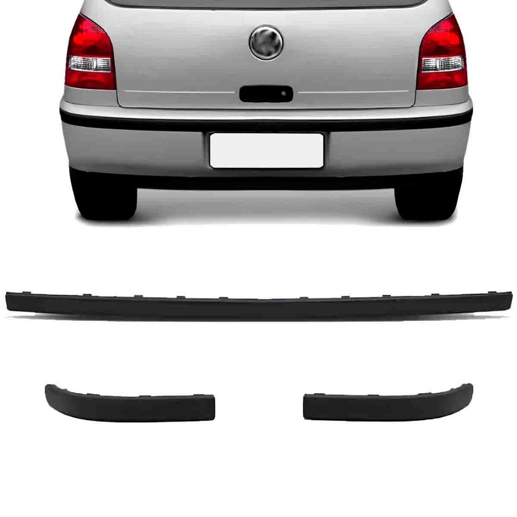 Kit Friso Para-choque Gol G3 2000 2001 2002 2003 2004 Traseiro Esquerdo Central e Direito