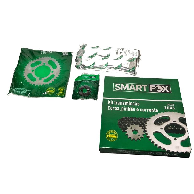kit transmissão (relação) ybr 125 factor 2000 a 2008 - coroa, pinhão e corrente