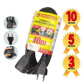 Extensao Eletrica 10M 5M 3M Bipolar Megatron 20A Cordao Prolongador Potente disponivel