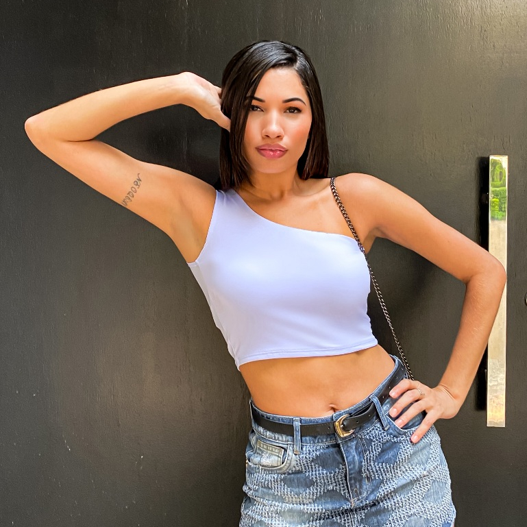 Cropped Nula Manga Alça Única - Top de Uma Manga Só Verão - Várias Cores em Oferta na Shopee