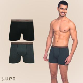 Kit Com 2 Cuecas Boxer Box De Algodao Cotton Lupo Original Modelo Basico Liso - Pronta Entrega