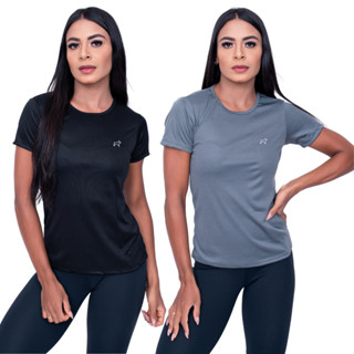 Kit 2 Camiseta Feminina Academia Treino Dry Fit Parvori em Oferta na Shopee