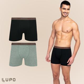 Kit De 2 Cuecas Originais Lupo Boxer Box Básica Em Algodão Cotton Com Elastano