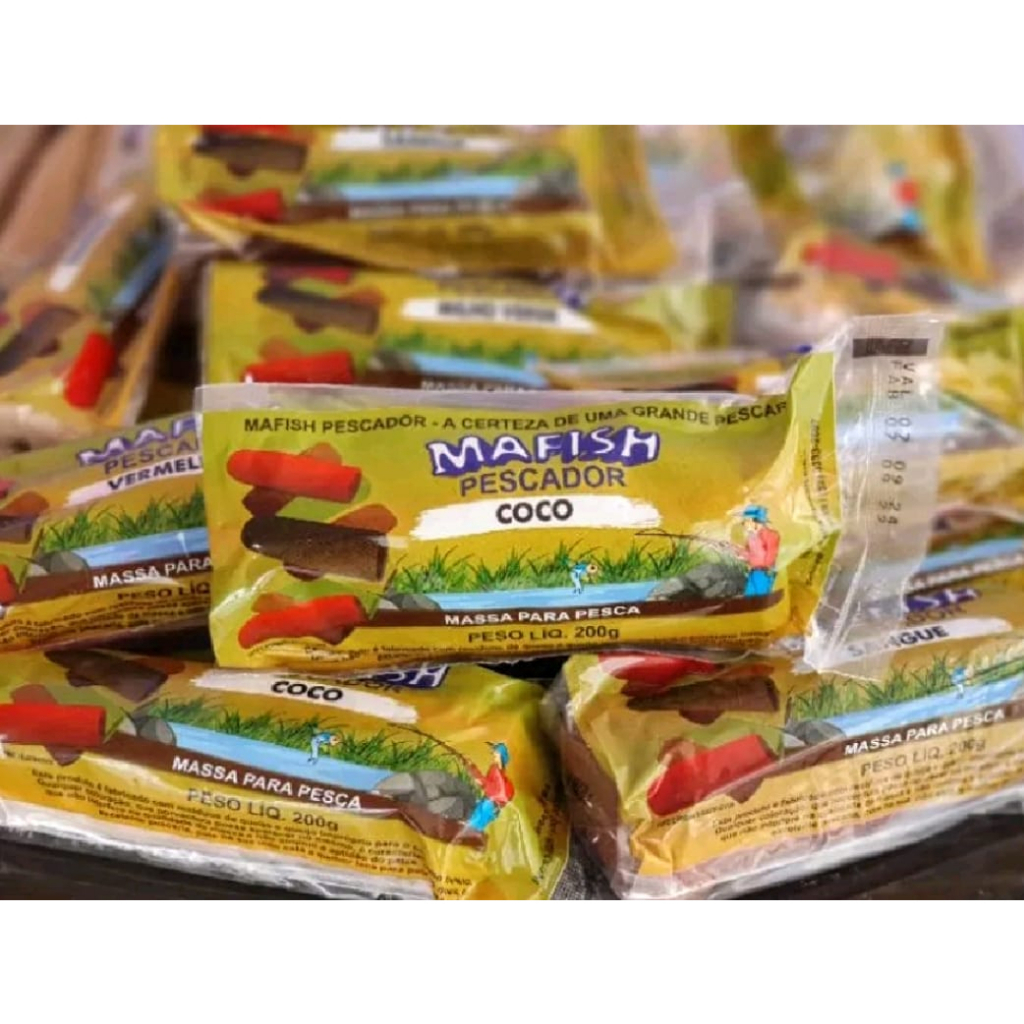 03un. Massa P/ Pesca Mafish Pescador Fedidinha - TODOS OS SABORES