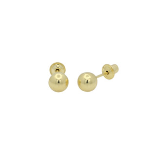 Brinco de Bola 4mm em Ouro18k La Penha Joias