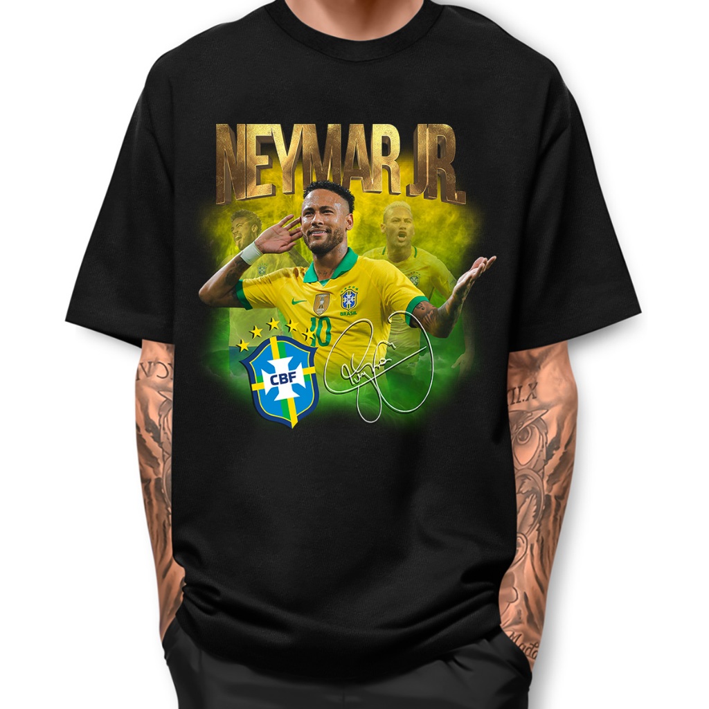 Camisa  Neymar Jr Brasil Camiseta Basica Street Fio 30.1 Algodao BJ1