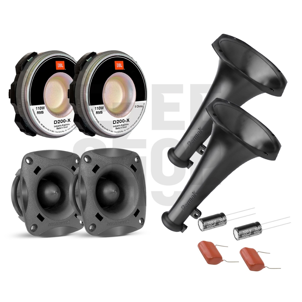 Kit 2 Driver Jbl D200X + 2 Tweeter Jbl ST200 Com 2 Corneta Longa E Capacitores em Oferta na Shopee
