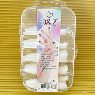 Cx 100 Tips Bailarina D&Z Natural Na Caixa Acrilica