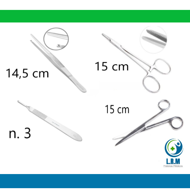 kit instrumental veterinário simples 4 peças Weldon