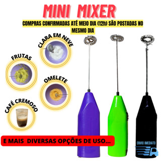 Mini Mixer Elétrico Inox Misturador Batedor Elétrico para Claras de Ovos Shake Bebidas Envio Imediato Mixer Portatil