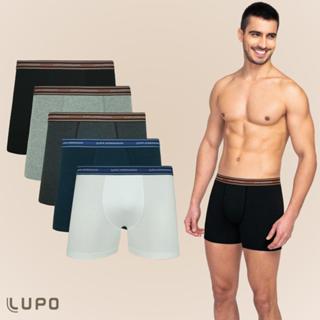 Kit Com 4 Cuecas Boxer Box De Algodao Cotton Lupo Original Modelo Basico Liso - Pronta Entrega