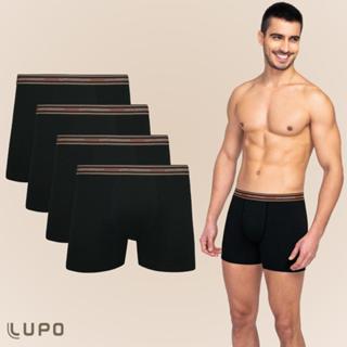 Kit De 4 Cuecas Originais Lupo Boxer Box Básica Em Algodão Cotton Com Elastano