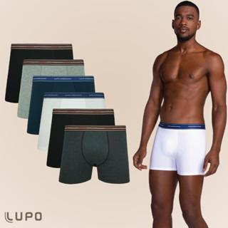Kit De 6 Cuecas Originais Lupo Boxer Box Básica Em Algodão Cotton Com Elastano