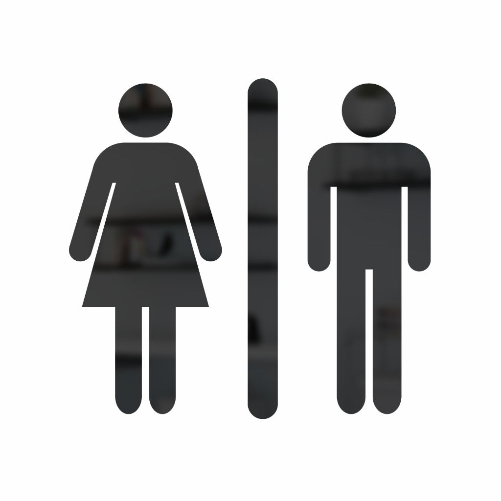 Placa De Sinalização Banheiro Acrílico Preto em Oferta na Shopee