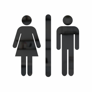 Placa De Sinalização Banheiro Acrílico Preto em Oferta na Shopee