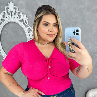 Cropped Franzido Canelado PLUS SIZE