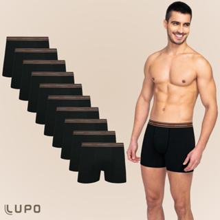 Kit Com 10 Cuecas Boxer Box De Algodao Cotton Lupo Original Modelo Basico Liso - Pronta Entrega