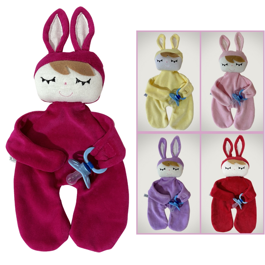 Naninha para Bebe em Plush - Dreamtoo Coala Urso Coelho Boneca Bonequinha Chupeta Prendedor