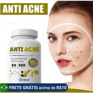 Anti Acne Suplemento - 60 Cápsulas - 500mg