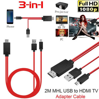 Micro USB V8 para HDMI TV Cabo Adaptador, HDTV para telefones Android, Transmissão de sinal, Projetor 1080P MHL Converter Rosa