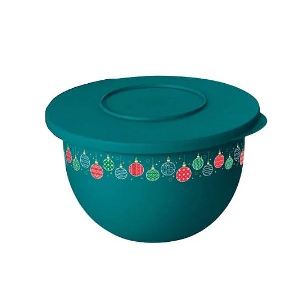 Tupperware Tigela Murano 550ml Decoração Bolas de Natal cor Verde