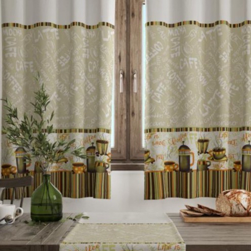 Cortina De Cozinha Para Vitro casa e decoração 200cm X 130cm - Vitro Encanto