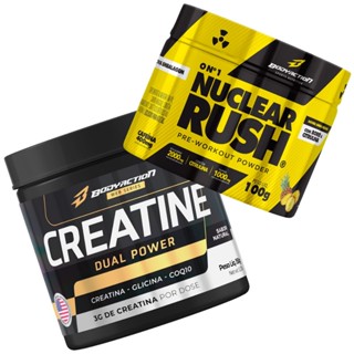 Creatina Dual Power 150g + Pré Treino Nuclear Rush 100g Bodyaction