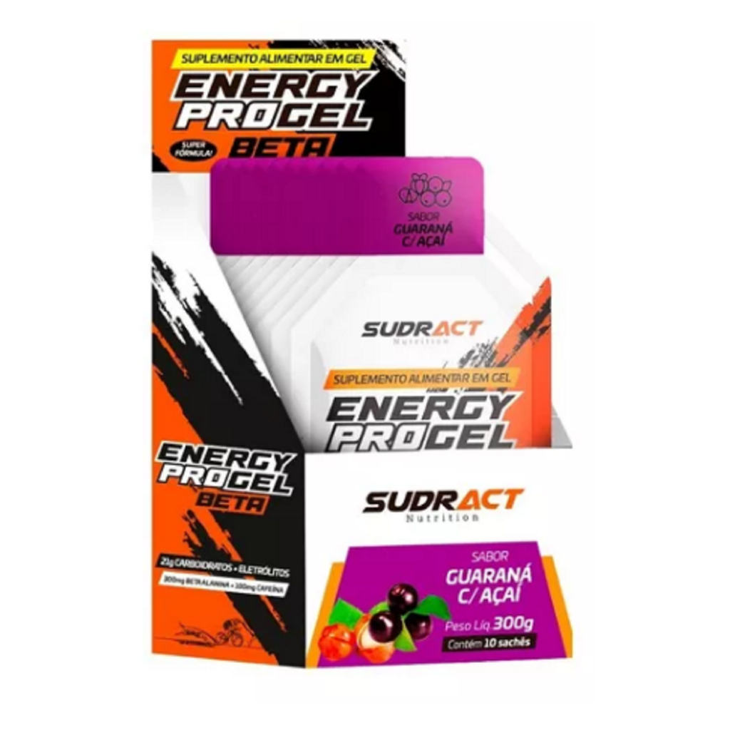 Energy Pro Carboidratos Sudract Beta Alanina Cafeína 10x30g sabor Guaraná com Açaí