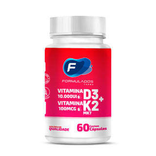 Vitamina D3 10.000 UI + Vitamina K2 MK7 100 mcg 60 cápsulas
