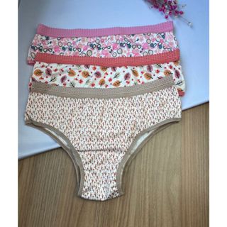 KIT C/ 3 Calcinha de microfibra tanga cós frizado Estampada Forro De Algodão Plus size