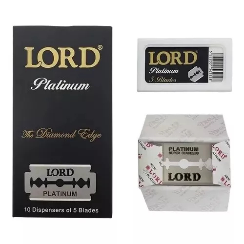 Lâmina De Barbear Lord Black Platinum Profissional c/50 un