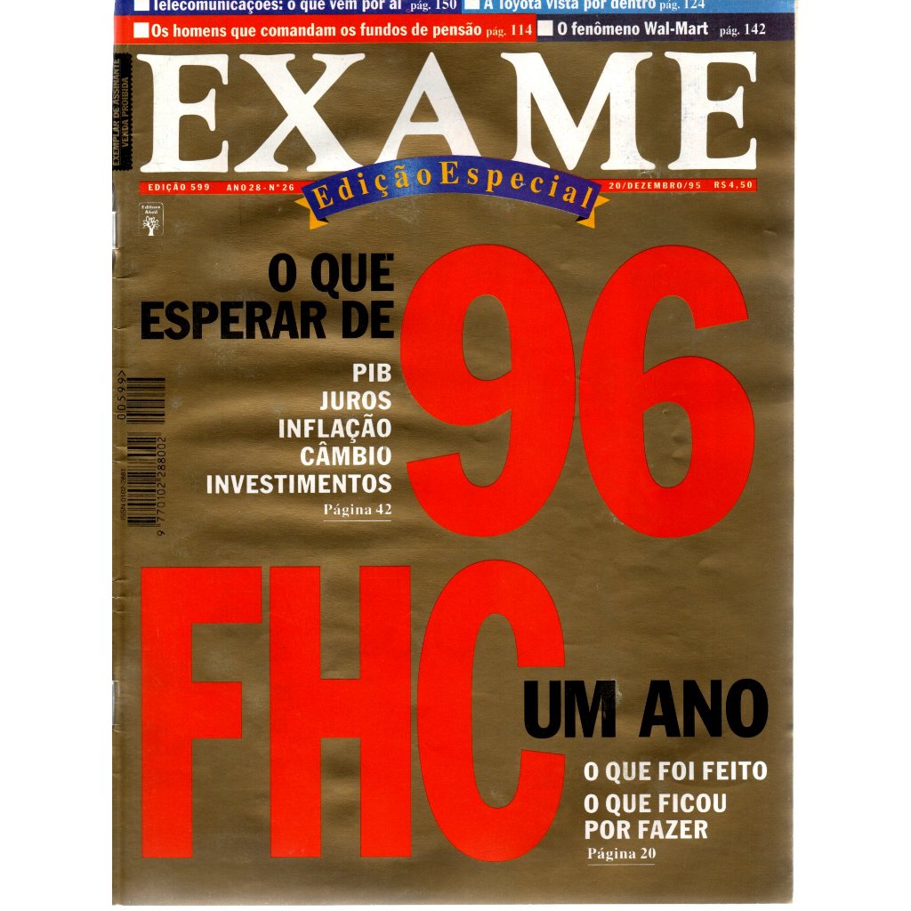 Revista Exame, Nº 26, Ano 28, Edição 599, 20/Dezembro/95