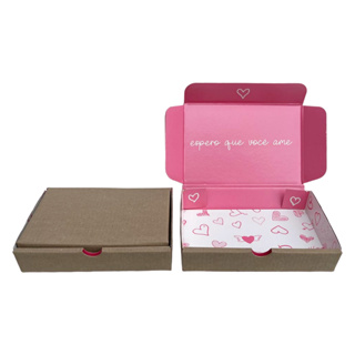 10 Caixas Mini Envios 16x11x3 Rosa Espero que você ame em Oferta na Shopee