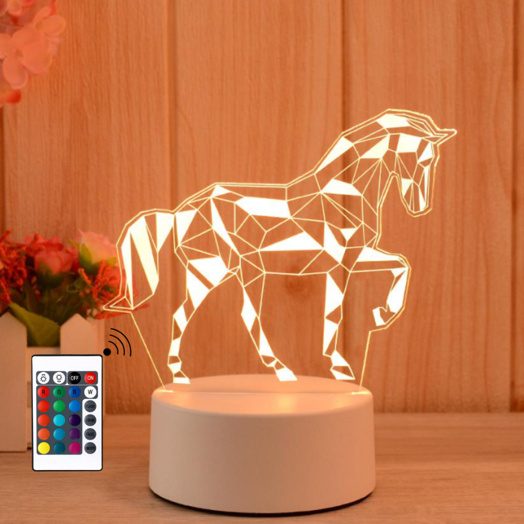Abajur Luminária Decorativa Cavalo Para Presente Namorada Decoração De Quarto Sala Iluminação Escritório Infantil Gamer em Oferta na Shopee