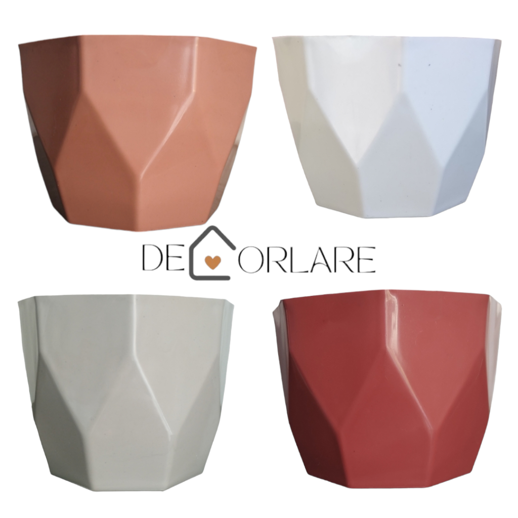 Kit 4 Vasos para Plantas  Facetado Decorativo Polietileno Injetado N3 em Oferta na Shopee