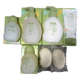 Kit Natura Mamãe Bebê Presente com Óleo Colônia, Shampoo, Condic, Sabonete, Sabonete líq