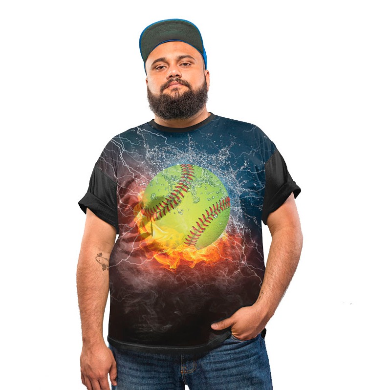 Camiseta Plus Size Bola Baseball Esporte Sport Jogo