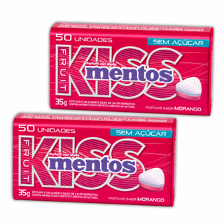 Mentos Kiss Morango 35g | 2 unidades
