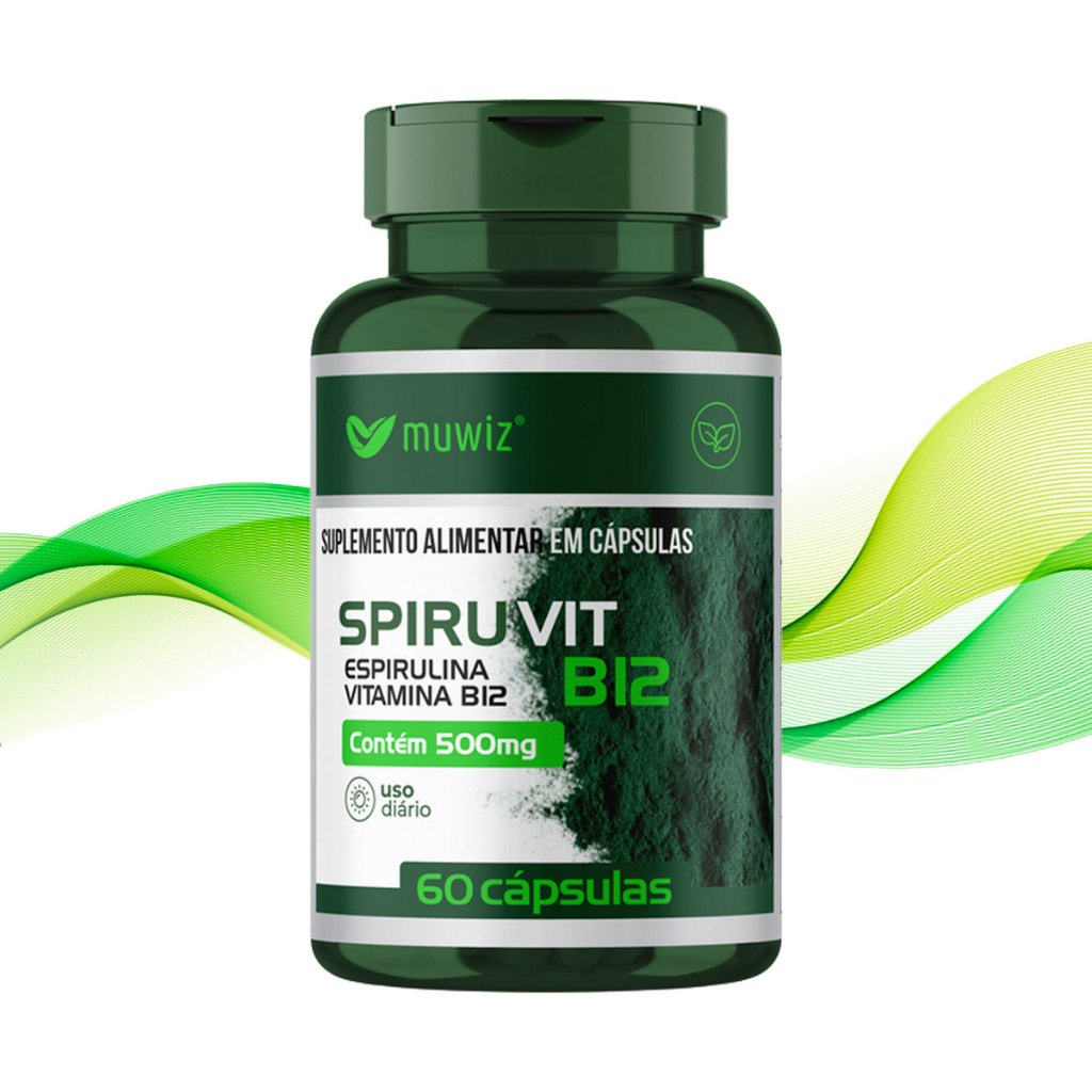 Espirulina + Vitamina B12 Muwiz - 60 Cápsulas - Envio Express