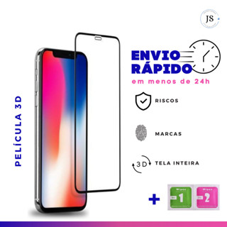 Pelicula de Vidro 3D para iPhone 7 8 X Xs Xr 11 12 13 14 15