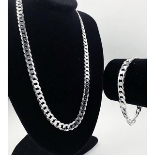 conjunto grumet corrente e pulseira largura 6mm banhado a prata 925 colar folheado