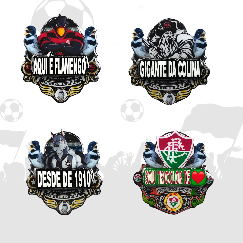 Plaquinha de Gaiola de Coleiro Times de Futebol Rio